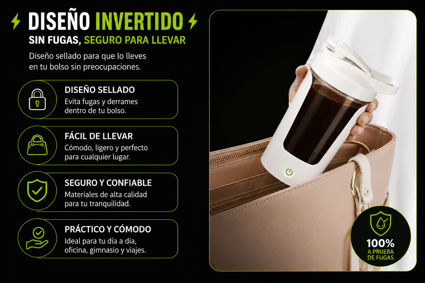 Shaker Eléctrico USB 450ml – Mezclador Portátil para Proteína y Batidos