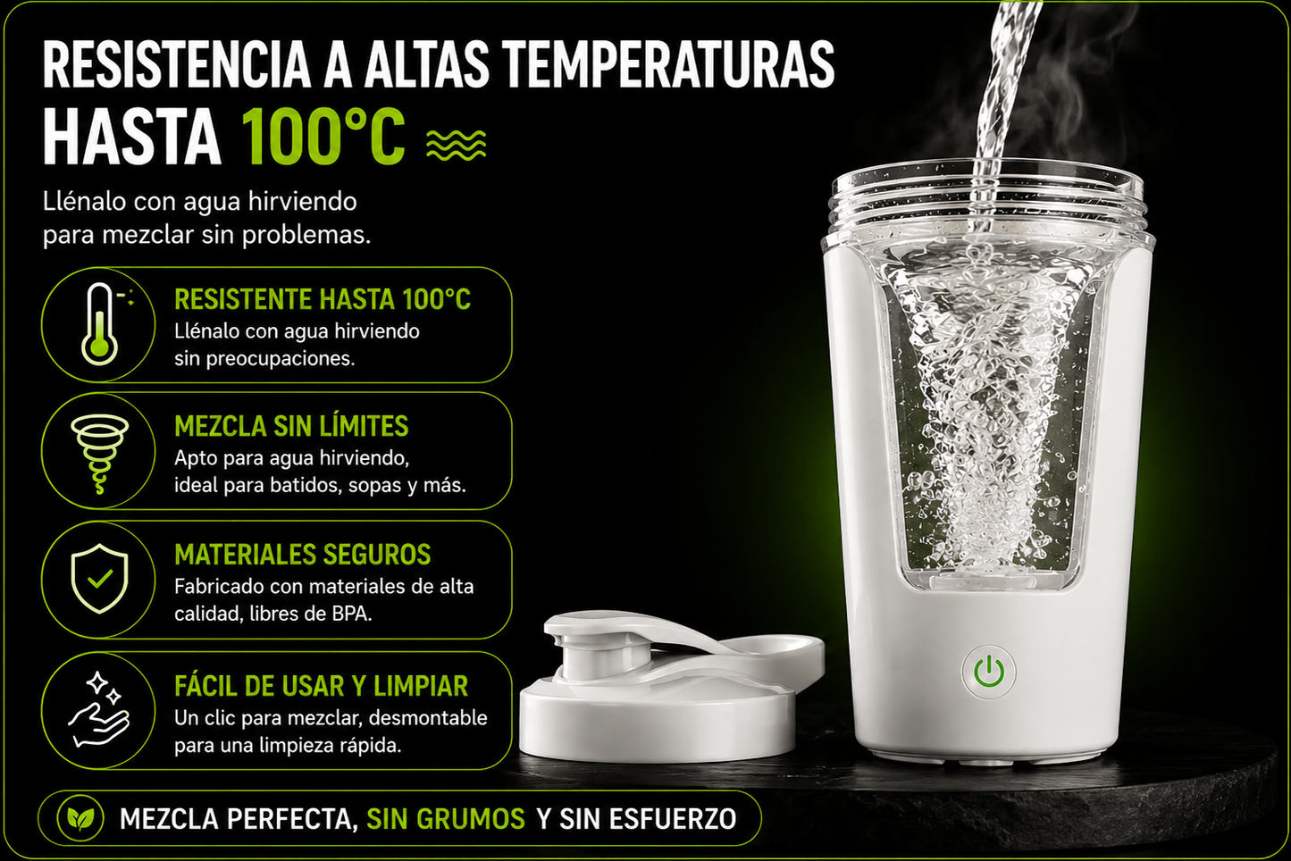 Shaker Eléctrico USB 450ml – Mezclador Portátil para Proteína y Batidos